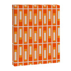 Mid Century Modern Geometric Lexington Ave Pattern in 70s Orange and Cream Beige Canvas Print Gallery Image 8