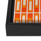 Mid Century Modern Geometric Lexington Ave Pattern in 70s Orange and Cream Beige Framed Canvas Print Gallery Image 3