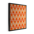 Mid Century Modern Geometric Lexington Ave Pattern in 70s Orange and Cream Beige Framed Canvas Print Gallery Image 2