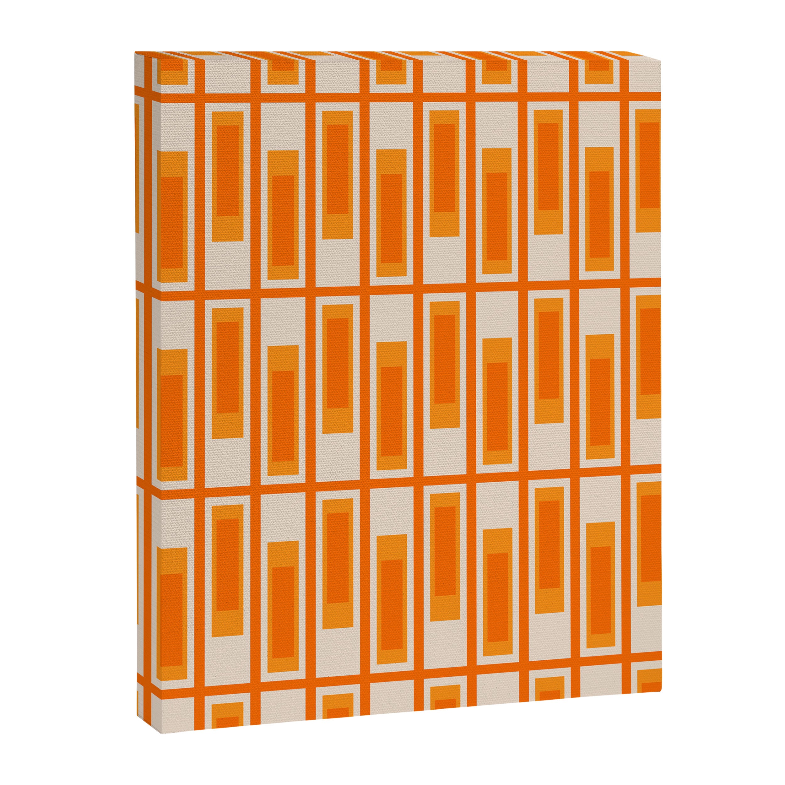 Mid Century Modern Geometric Lexington Ave Pattern in 70s Orange Tones Canvas Print Gallery Image 8