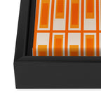 Mid Century Modern Geometric Lexington Ave Pattern in 70s Orange Tones Framed Canvas Print Gallery Image 3