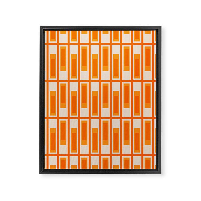 Mid Century Modern Geometric Lexington Ave Pattern in 70s Orange Tones Framed Canvas Print Gallery Image 8