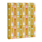 Mid Century Modern Geometric Lexington Ave Pattern in Mustard Pink Ice Blue Canvas Print Gallery Image 8