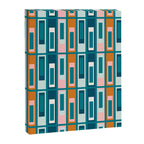 Mid Century Modern Geometric Lexington Ave Pattern in Teal Ochre Pink Canvas Print Gallery Image 8