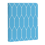 Mid Century Modern Geometric Long Honeycomb Pattern in Blue and White Canvas Print Gallery Image 8