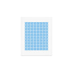Mid Century Modern Geometric Minimalist Breeze Block Pattern in Blue and White Art Print Gallery Image 1