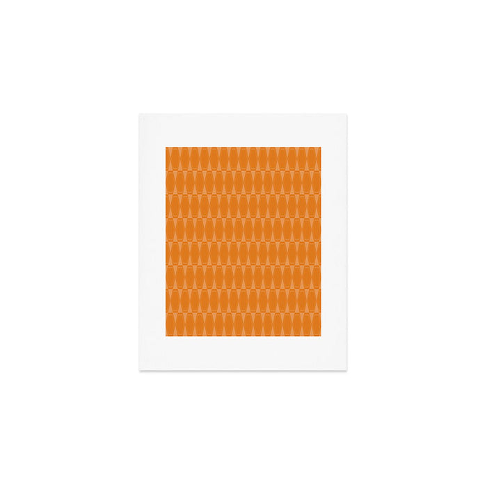 Mid Century Modern Geometric Orange Hexad Pattern Art Print Gallery Image 1