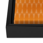 Mid Century Modern Geometric Orange Hexad Pattern Framed Canvas Print Gallery Image 3