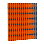 Mid Century Modern Geometric Ovalia Pattern in Orange and Navy Blue Canvas Print Gallery Image 6