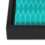 Mid Century Modern Hexad Turquoise Geometric Pattern Framed Canvas Print Gallery Image 3