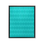 Mid Century Modern Hexad Turquoise Geometric Pattern Framed Canvas Print Gallery Image 6