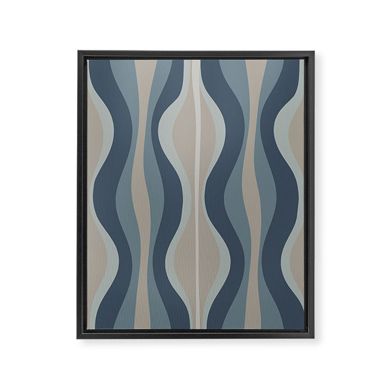Mid Century Modern Hourglass Abstract Pattern in Neutral Blue Gray   Framed Canvas Print Gallery Image 6