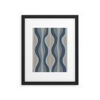 Mid Century Modern Hourglass Abstract Pattern in Neutral Blue Gray   Framed Art Print Gallery Image 5