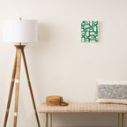 Mid Century Modern Kelly Green and White Piquet Abstract Multi Pattern Canvas Print Gallery Image 2