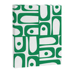 Mid Century Modern Kelly Green and White Piquet Abstract Multi Pattern Canvas Print Gallery Image 8