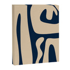 Mid Century Modern Kwaito Abstract Pattern Beige and Navy Blue Canvas Print Gallery Image 8
