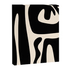 Mid Century Modern Kwaito Abstract Pattern in Black and Almond Cream Canvas Print Gallery Image 8