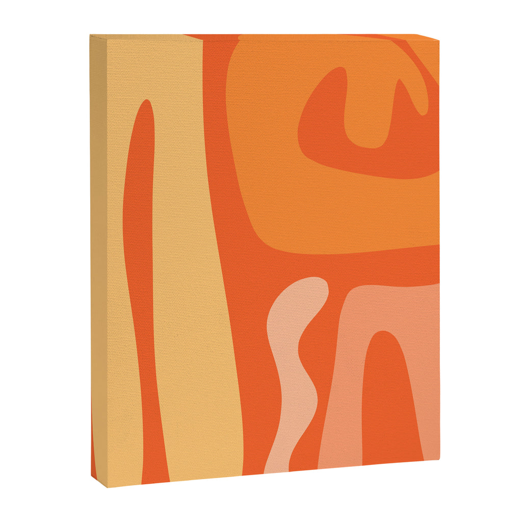 Mid Century Modern Kwaito Abstract Pattern in Tangerine Orange Yellow Canvas Print Gallery Image 8
