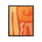 Mid Century Modern Kwaito Abstract Pattern in Tangerine Orange Yellow Framed Canvas Print Gallery Image 8
