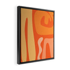 Mid Century Modern Kwaito Abstract Pattern in Tangerine Orange Yellow Framed Canvas Print Gallery Image 2