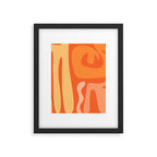 Mid Century Modern Kwaito Abstract Pattern in Tangerine Orange Yellow Framed Art Print Gallery Image 6