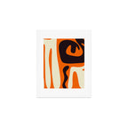 Mid Century Modern Kwaito Abstract Pattern Orange Black Cream Art Print Gallery Image 1