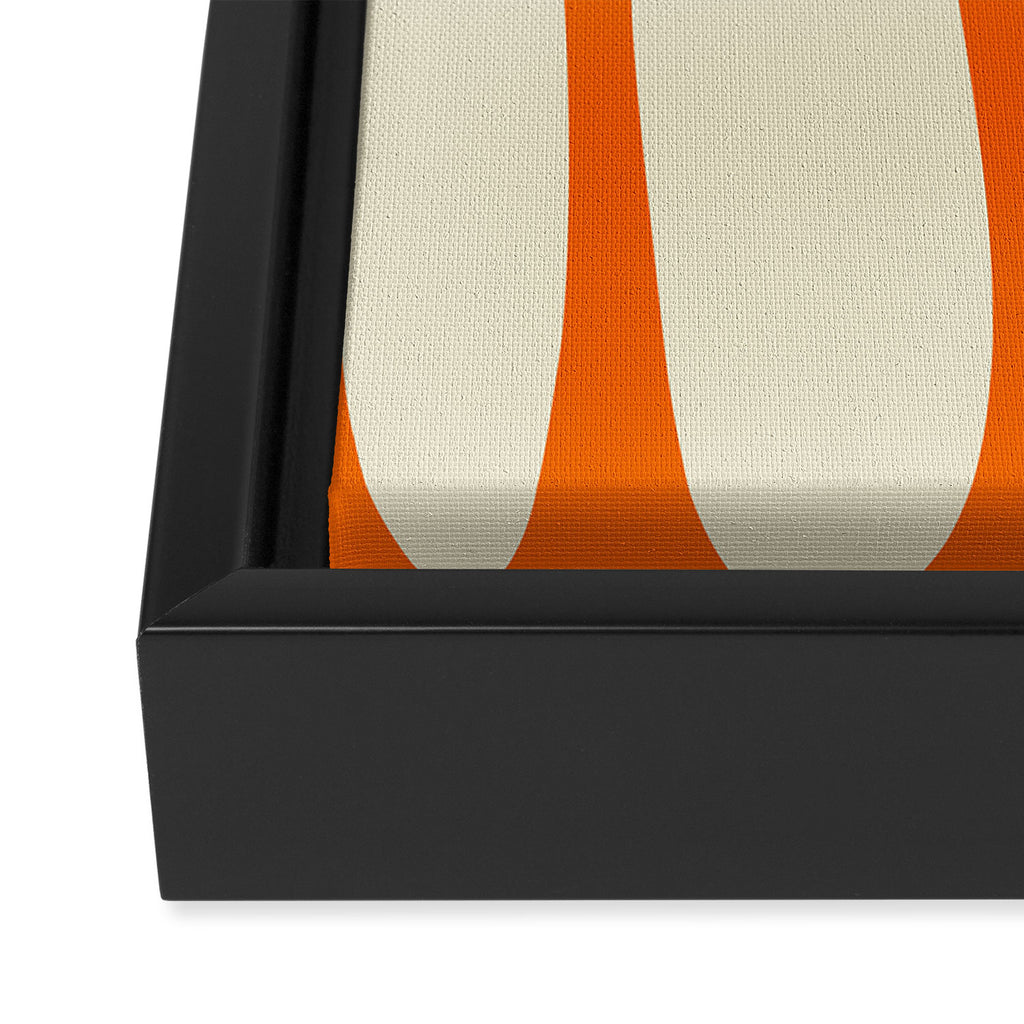 Mid Century Modern Kwaito Abstract Pattern Orange Black Cream Framed Canvas Print Gallery Image 3
