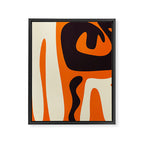 Mid Century Modern Kwaito Abstract Pattern Orange Black Cream Framed Canvas Print Gallery Image 8