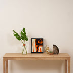 Mid Century Modern Kwaito Abstract Pattern Orange Black Cream Framed Canvas Print Gallery Image 4