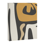 Mid Century Modern Kwaito Charcoal Gray and Muted Mustard Gold Abstract Canvas Print Gallery Image 8