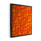 Mid Century Modern Loop Abstract Orange Yellow Pattern Framed Canvas Print Gallery Image 2