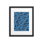 Mid Century Modern Loop Blue on Blue Abstract Pattern Framed Art Print Gallery Image 6