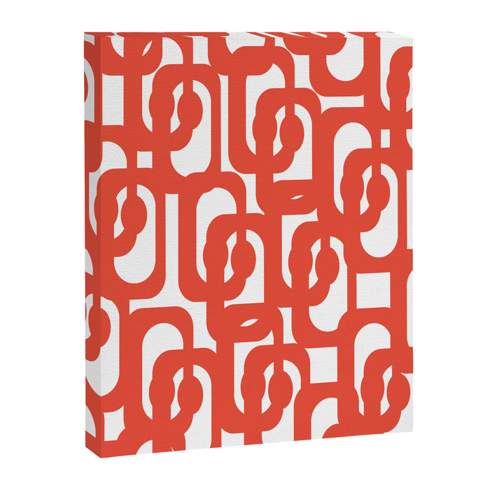Mid Century Modern Loop Pattern in Burnt Orange Canvas Print Gallery Image 1