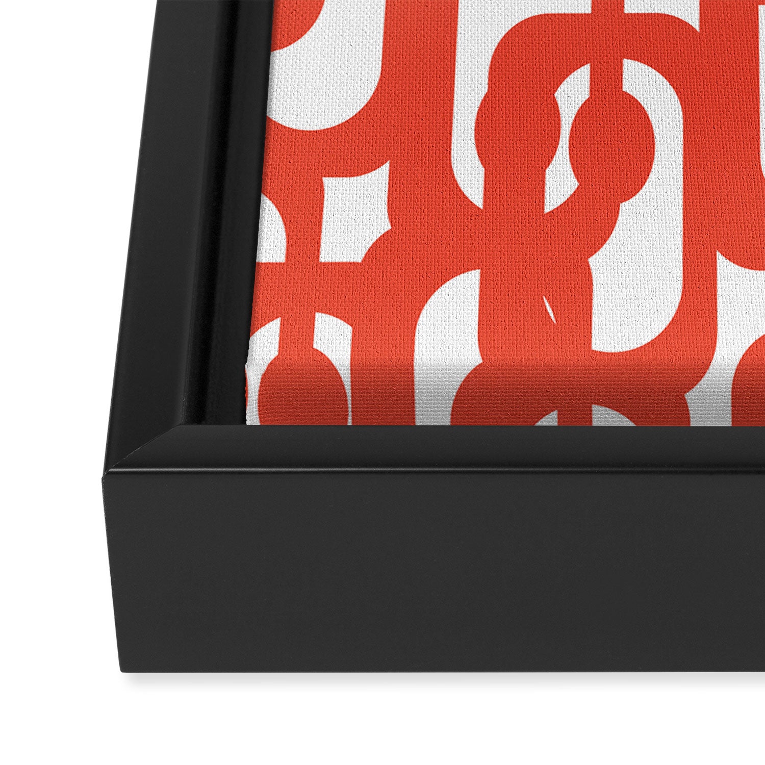 Mid Century Modern Loop Pattern in Burnt Orange Framed Canvas Print Gallery Image 3