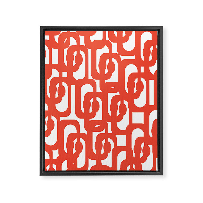 Mid Century Modern Loop Pattern in Burnt Orange Framed Canvas Print Gallery Image 8