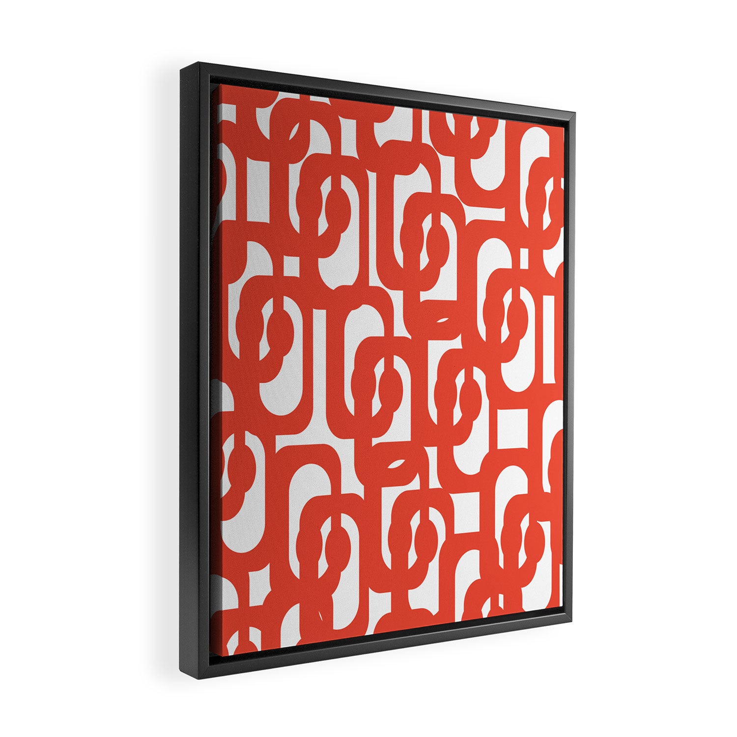 Mid Century Modern Loop Pattern in Burnt Orange Framed Canvas Print Gallery Image 2