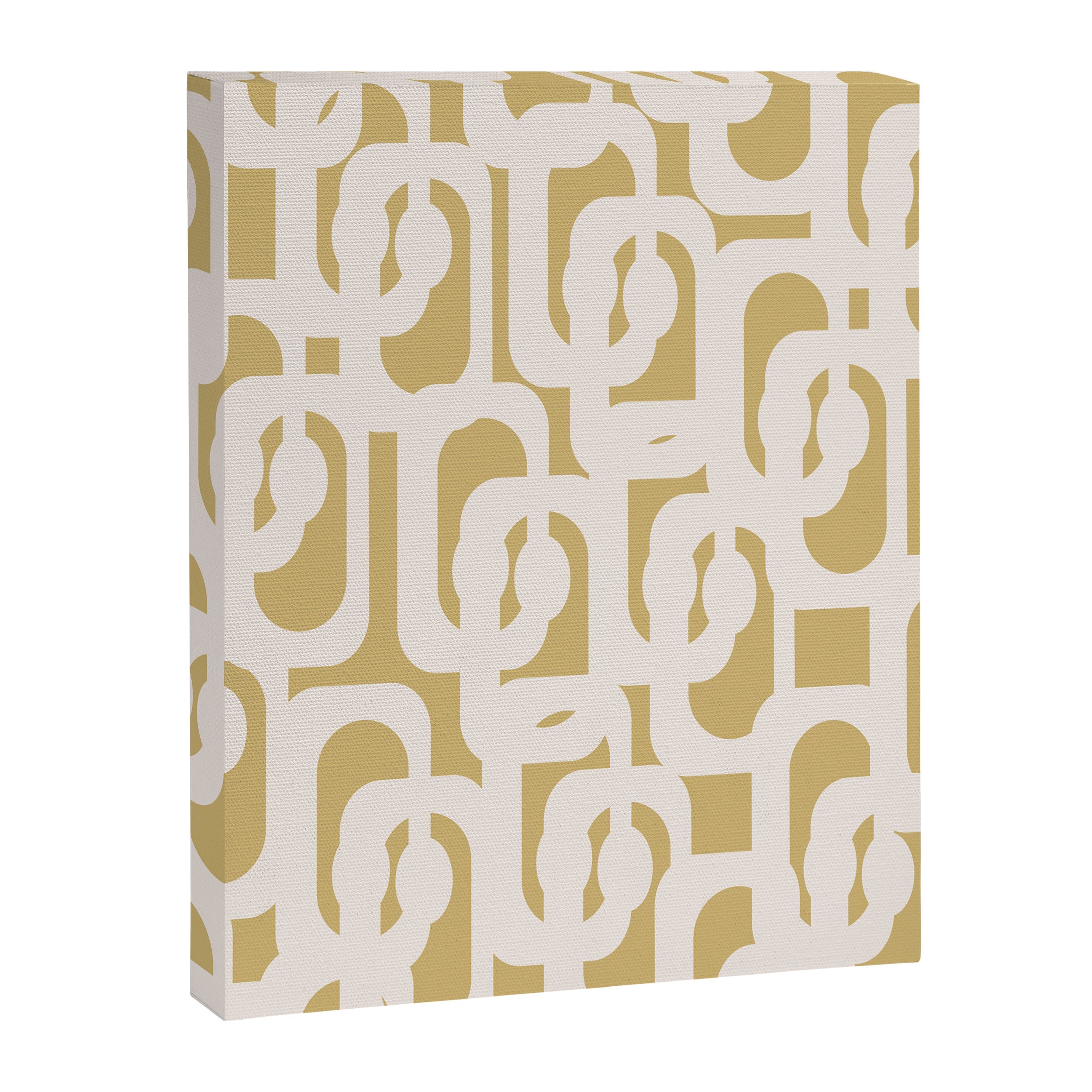Mid Century Modern Loop Pattern in Cream and Muted Dijon Gold Canvas Print Gallery Image 8