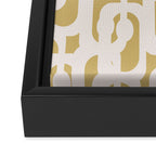 Mid Century Modern Loop Pattern in Cream and Muted Dijon Gold Framed Canvas Print Gallery Image 3