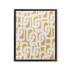 Mid Century Modern Loop Pattern in Cream and Muted Dijon Gold Framed Canvas Print Gallery Image 8