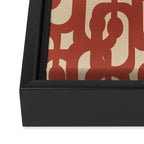 Mid Century Modern Loop Pattern in Deep Clay and Beige Framed Canvas Print Gallery Image 3