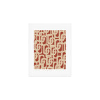 Mid Century Modern Loop Pattern in Deep Clay and Beige Art Print Gallery Image 1