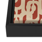 Mid Century Modern Loop Pattern in Deep Clay and Beige Framed Canvas Print Gallery Image 3