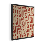 Mid Century Modern Loop Pattern in Deep Clay and Beige Framed Canvas Print Gallery Image 2