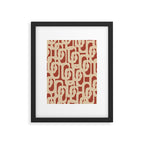 Mid Century Modern Loop Pattern in Deep Clay and Beige Framed Art Print Gallery Image 6