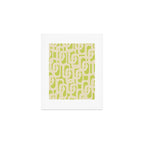 Mid Century Modern Loop Pattern in Light Lime Linden Green and Cream Beige Art Print Gallery Image 1