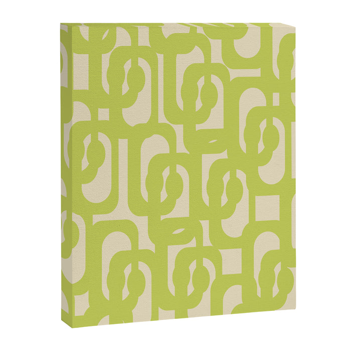 Mid Century Modern Loop Pattern in Light Lime Linden Green Canvas Print Gallery Image 1