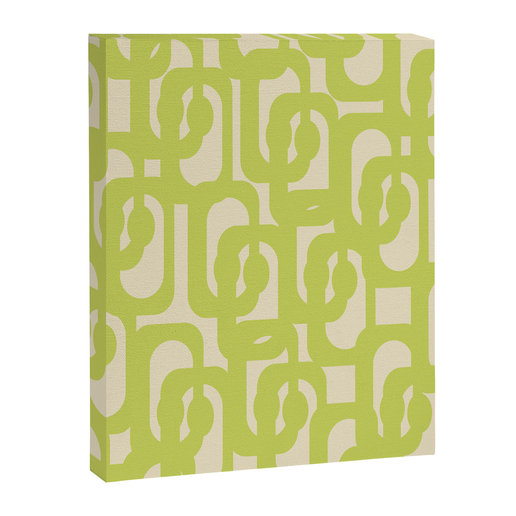 Mid Century Modern Loop Pattern in Light Lime Linden Green Canvas Print Gallery Image 8