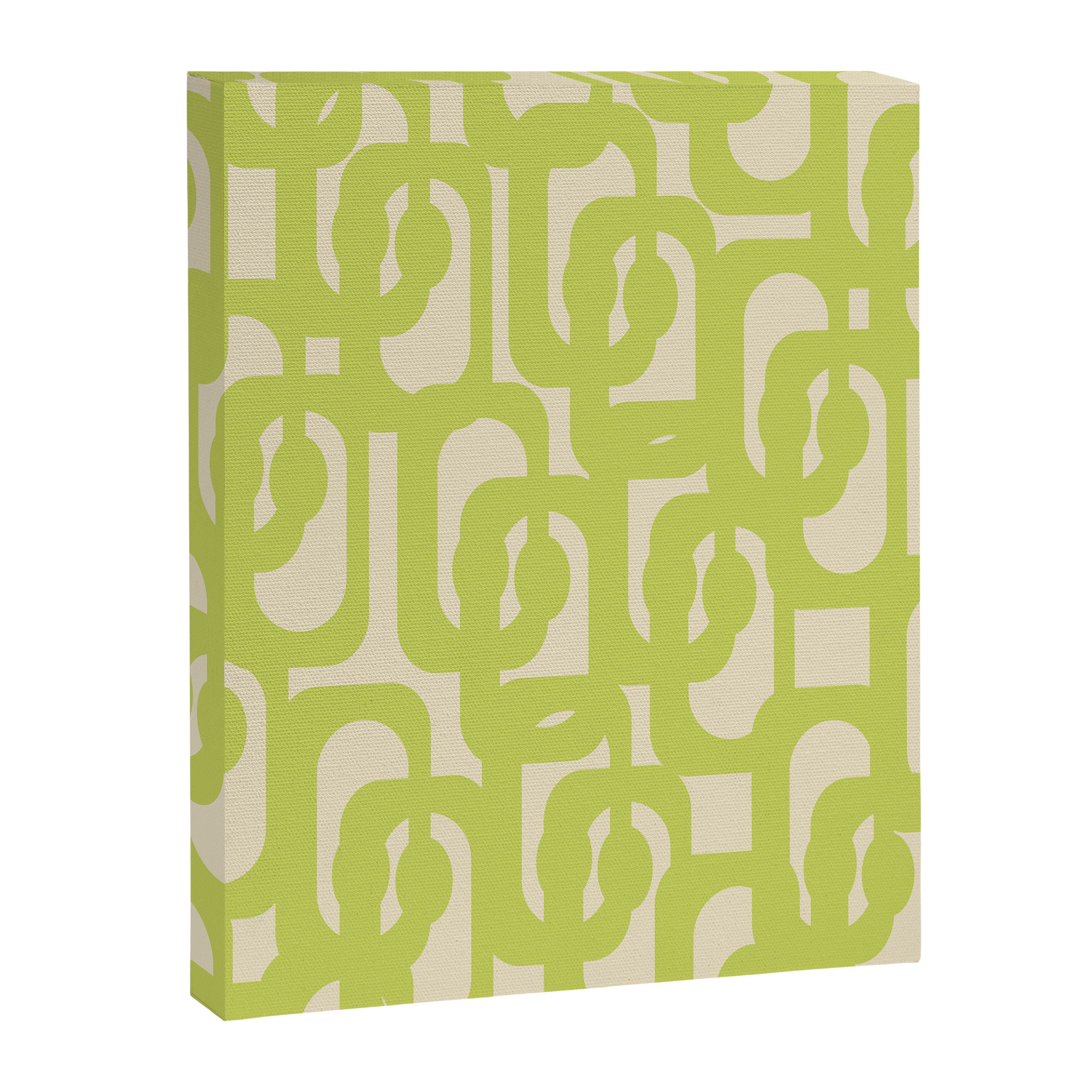 Mid Century Modern Loop Pattern in Light Lime Linden Green Canvas Print Gallery Image 8