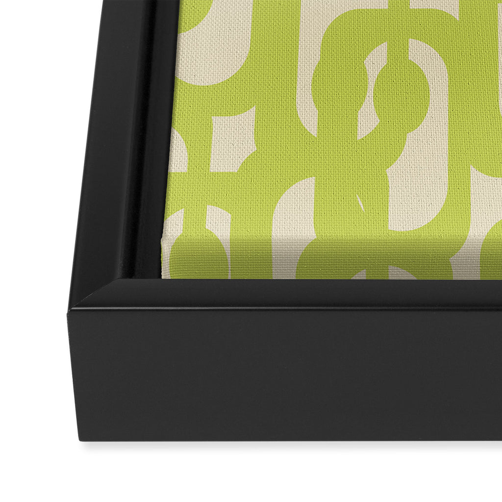 Mid Century Modern Loop Pattern in Light Lime Linden Green Framed Canvas Print Gallery Image 3