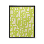 Mid Century Modern Loop Pattern in Light Lime Linden Green Framed Canvas Print Gallery Image 8